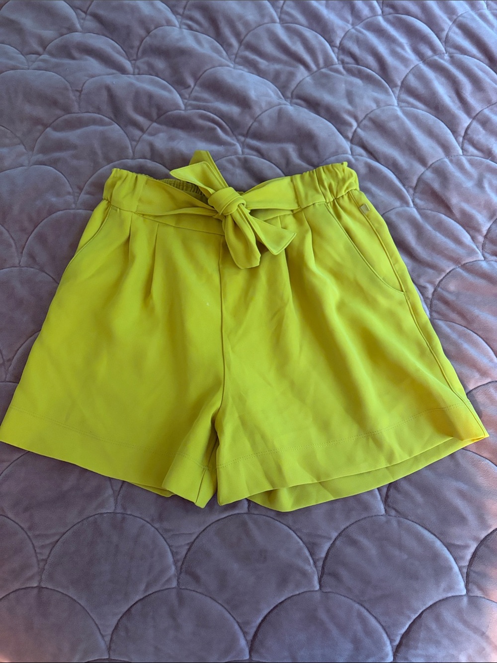 lululemon athletica Lime Yellow High-Waist Tie-Belt Women’s Shorts